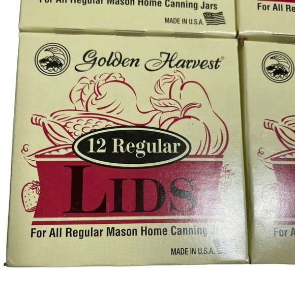 Canning Lids Regular Mouth Mason Jars Golden Harvest 4 Boxes Total 48 u - Picture 3 of 4